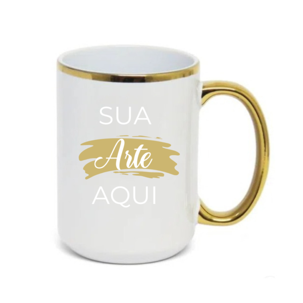 Caneca borda e alça espelhada